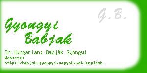 gyongyi babjak business card